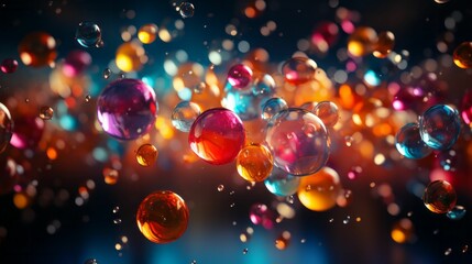 many colorful bubbles in motion on a black background - motion stock pictures - obrazy, fototapety, plakaty