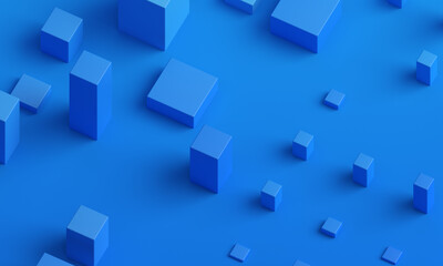 Fototapeta na wymiar Abstract 3d render, blue geometric background design