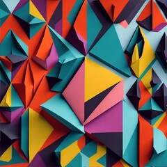 Colorful Abstract Geometric Background, Generative AI