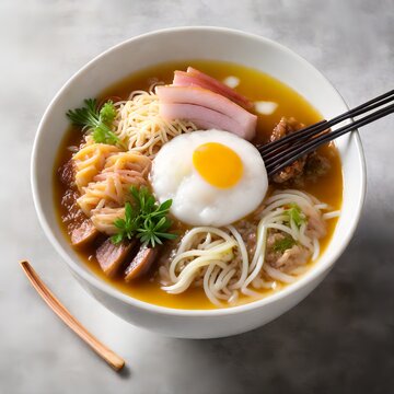 Mouthwatering Temptation: Photorealistic Ramen with Tender Pork