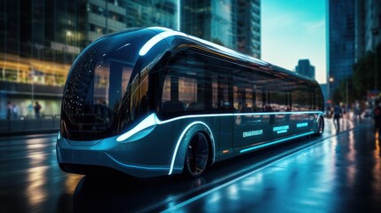 Future transportation, robots and transportation,Smart autonomous public transport,  - obrazy, fototapety, plakaty