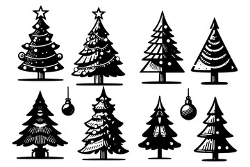 Obraz premium christmas tree with christmas balls. Merry Christmas watercolors christmas tree on white background