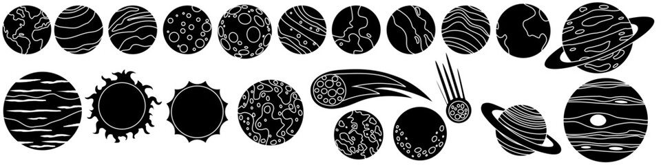 Planet icon vector set. astronomy illustration sign collection. space symbol. science logo.