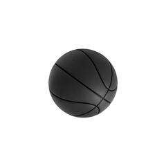 Black basketball ball isolated. transparent background