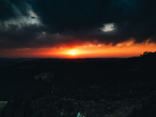 Fototapeta premium sunset over the mountains