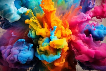 Fototapeta premium Exploding Multi Colored Powder