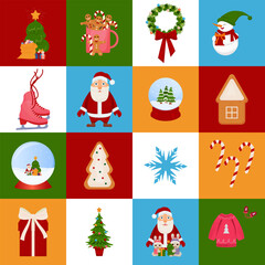 Christmas geometric pattern. Merry Christmas and Happy New Year. pattern for greeting cards, posters, packaging, wrapping paper. Modern Christmas design