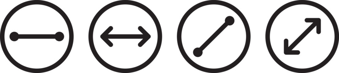 Diameter icon set simple design