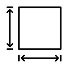 Height and width icon symbol simple design