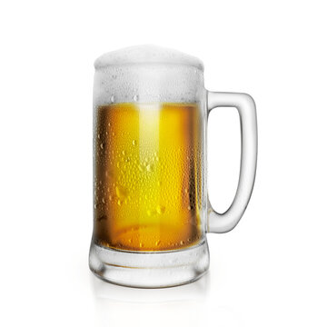Glass with beer. transparent background