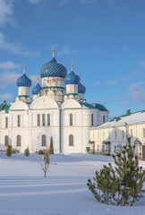 Fototapeta na wymiar The Golden Ring of Russia. Epiphany Monastery in winter Uglich