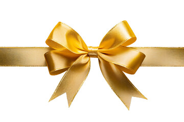 Gold yellow ribbon isolated on transparent or white background