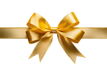 Gold yellow ribbon isolated on transparent or white background
