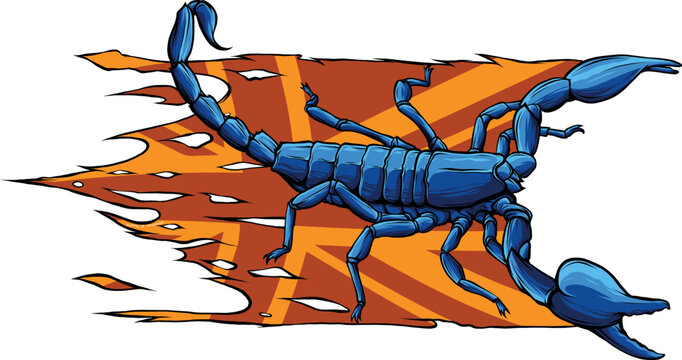 vector illustration of Scorpion with united kingdom flag