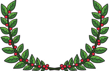 Fototapeta na wymiar Laurel Wreath Cartoon Colored Clipart 