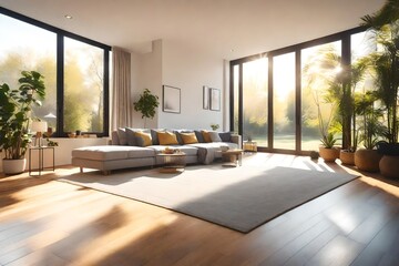 Sunny home showcase interior living room open to sunny yard