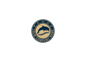 dolphin jumping creative modern logo design vector icon template