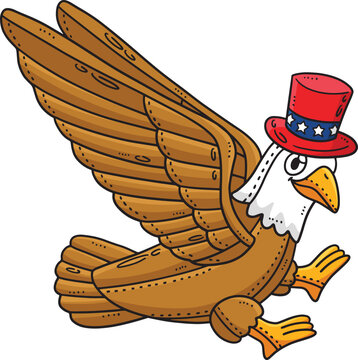 American Eagle Stuffed Toy Cartoon Colored Clipart
