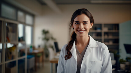 Portrait of smiling young female doctor therapist cardiologist - Powered by Adobe