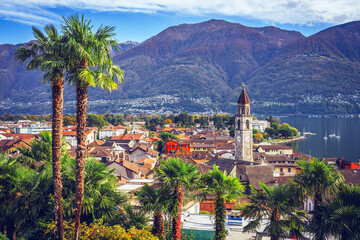 Ascona, Italy on Lake Maggiore - obrazy, fototapety, plakaty