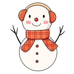snowman with red scarf