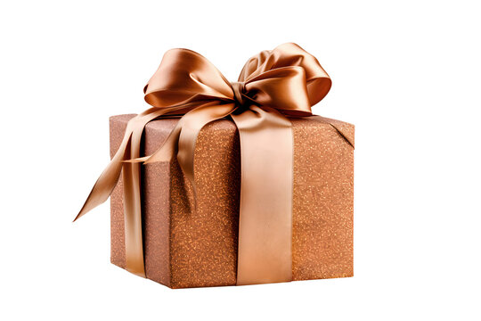Isolatd bronw gift box isolated on white