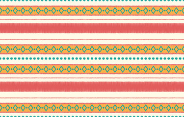 Ethnic abstract ikat art. Aztec ornament print. geometric ethnic pattern seamless  color oriental.  Design for background ,curtain, carpet, wallpaper, clothing, wrapping, Batik, vector illustration.