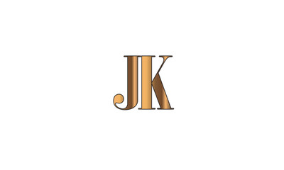 JK, KJ , J , K , Abstract Letters Logo Monogram	