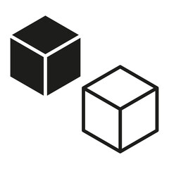 Isometric cube icon. Vector illustration. EPS 10.