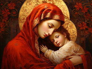 Image of the Mother of God with a baby in her arms © Svetlana