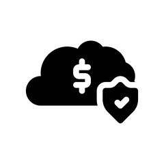 cloud data glyph icon