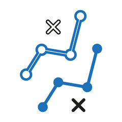 Route points pictograph. Vector illustration. EPS 10.