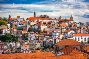 Naklejka na ściany i meble Porto, Portugal Old Town Skyline