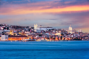 Lisbon, Portugal Skyline on the Tagus River - obrazy, fototapety, plakaty