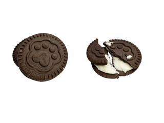  chocolate cookies with filling inside