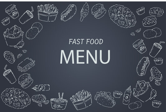 Fast food template frame and page design for menu