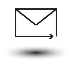 Mail arrow icon. Envelope pictogram. Vector illustration. EPS 10.