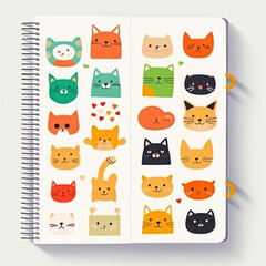 Fototapeta premium Pleasant minimalistic doodles of spiral notebooks 
