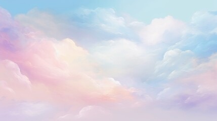 Colorful pastel bright watercolor clouds background