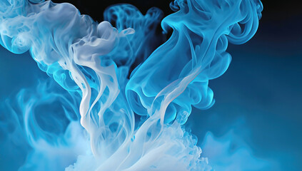Niebieski dym, abstrakcyjne pastelowe tło - obrazy, fototapety, plakaty