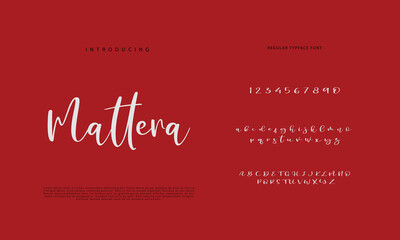 Handwritten Script font. Hand drawn brush style modern calligraphy cursive typeface. Hand Lettering and Custom Typography alphabet for Designs: Logo, Greeting Cards, Poster. Vector Brush type set.
