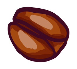 coffee beans drawn sketches on a transparent background