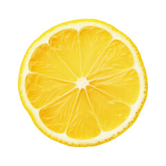 Lemon slice isolated on transparent or white background, png