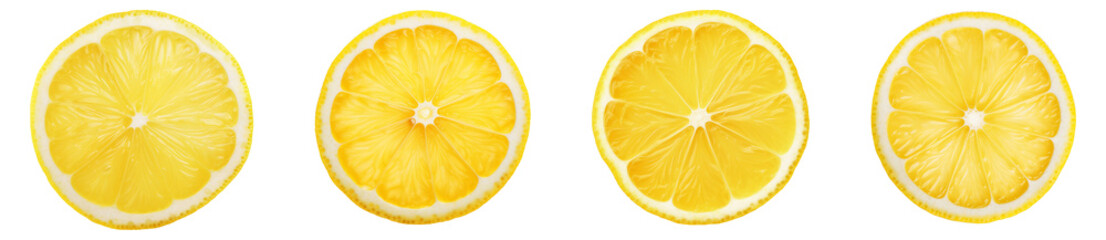 Collection set of lemon slices isolated on transparent or white background, png - Powered by Adobe