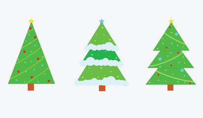 Christmas trees collection. Editable vector illustration
