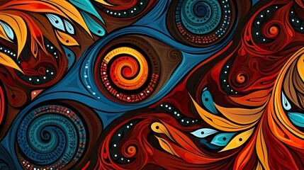 Fototapeta premium lunar able ethnic fabric background colorful shapes and texture indigenous
