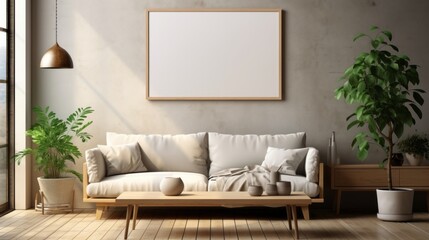 A mockup of an interior frame designed for displayin