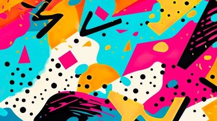 Foto op Canvas Vibrant Pop Art Abstraction for Bold Design pattern splash wallpaper © Damerfie