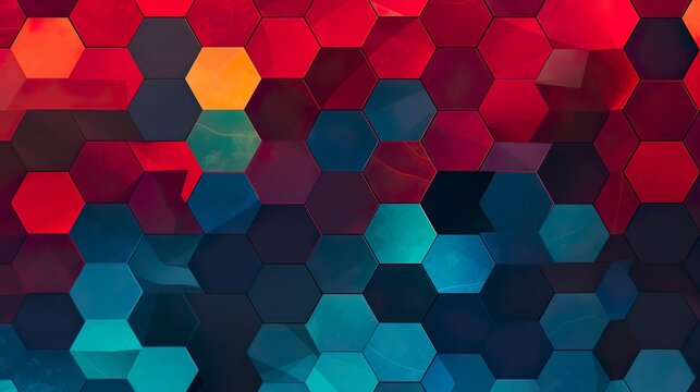 Geometric abstract hexagons pattern decoration background. Vintage