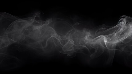 Obraz premium Abstract smoke misty fog on isolated black background. Texture overlays.